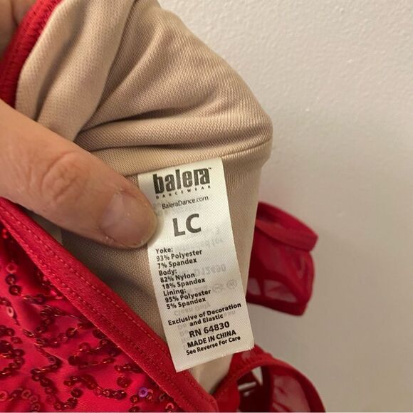 Weissman Dance costume red sequin flapper fringe Fringe Neckline Dress D12490 LC - Picture 7 of 10